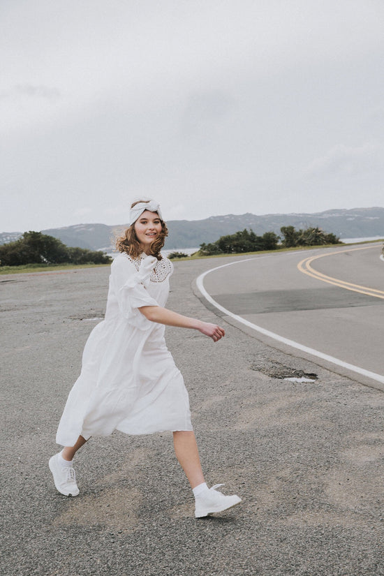 Image Title Directions Dress - Silk and Leather Lace